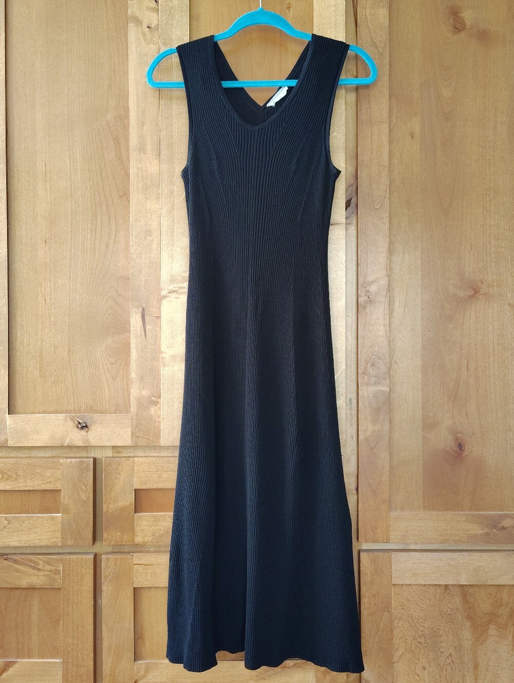 Everlane Black Rib-Knit A-Line Black Maxi Dress Size M